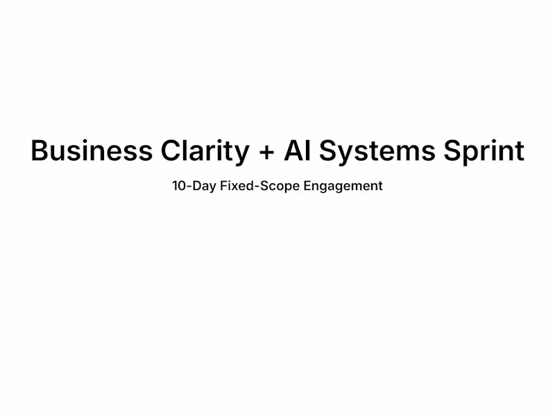 Cover image for Business Clarity + AI Systems Sprint