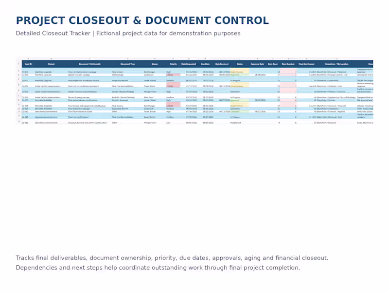 Cover image for Created a detailed project closeout