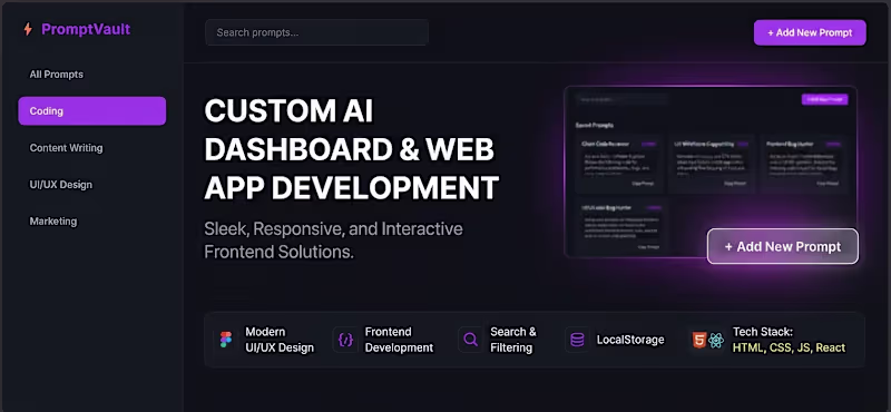 Cover image for Custom AI Dashboard & SaaS Web App Development