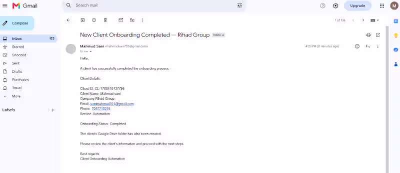 Cover image for Automated Client Onboarding System
A complete