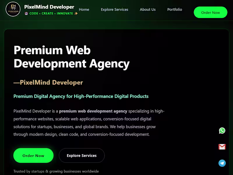 Cover image for Official Website of PixelMind Developers