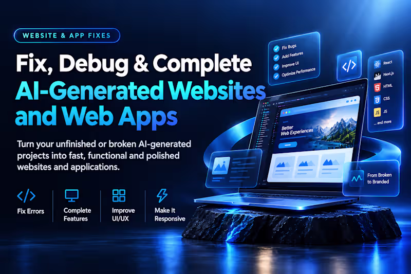 Cover image for Fix & Complete AI-Generated Websites and Apps