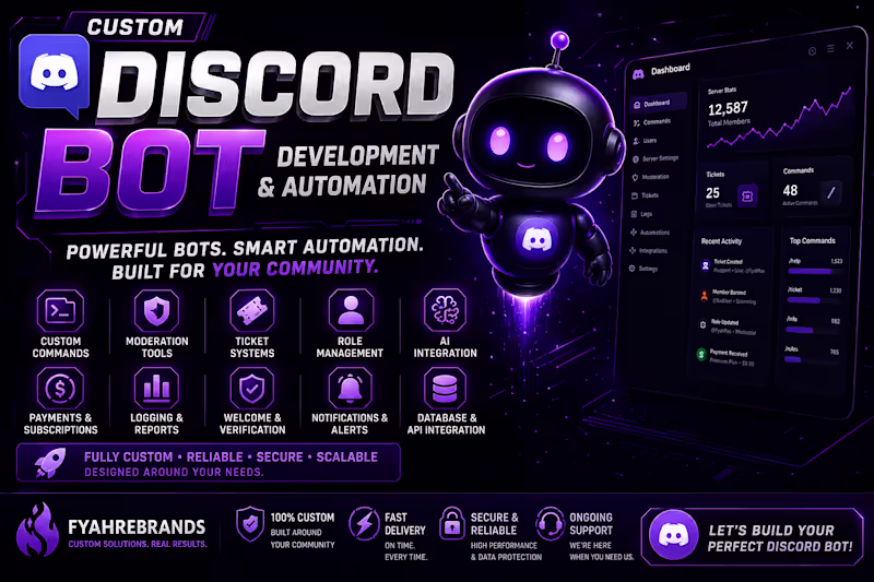 Cover image for Custom Discord Bot Development & Automation