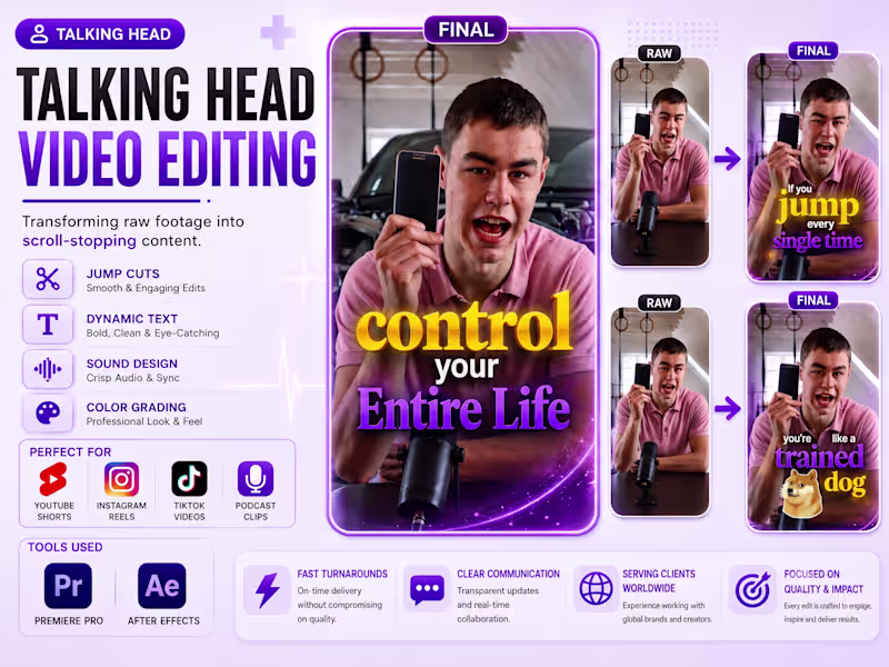 Cover image for Transforming raw talking-head footage into