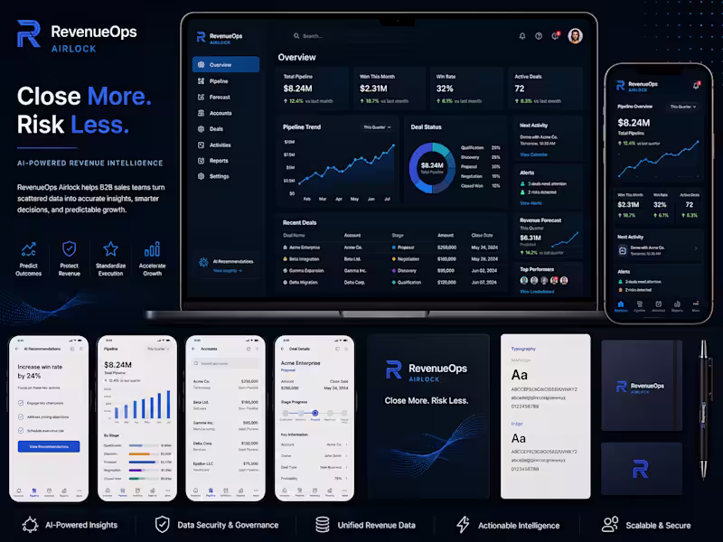 Cover image for RevenueOps Airlock SaaS Product Website & UI Design
