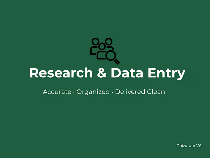 Cover image for Research & Data Entry