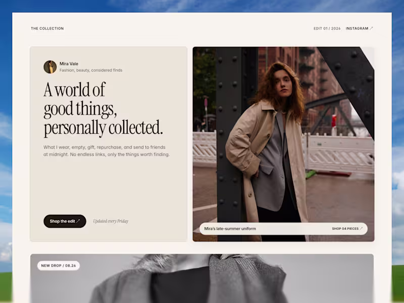 Cover image for The Collection · Creator storefront Framer template