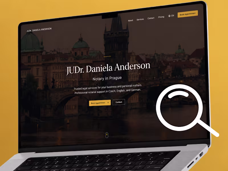 Cover image for JUDr. Daniela Anderson — Notary Website