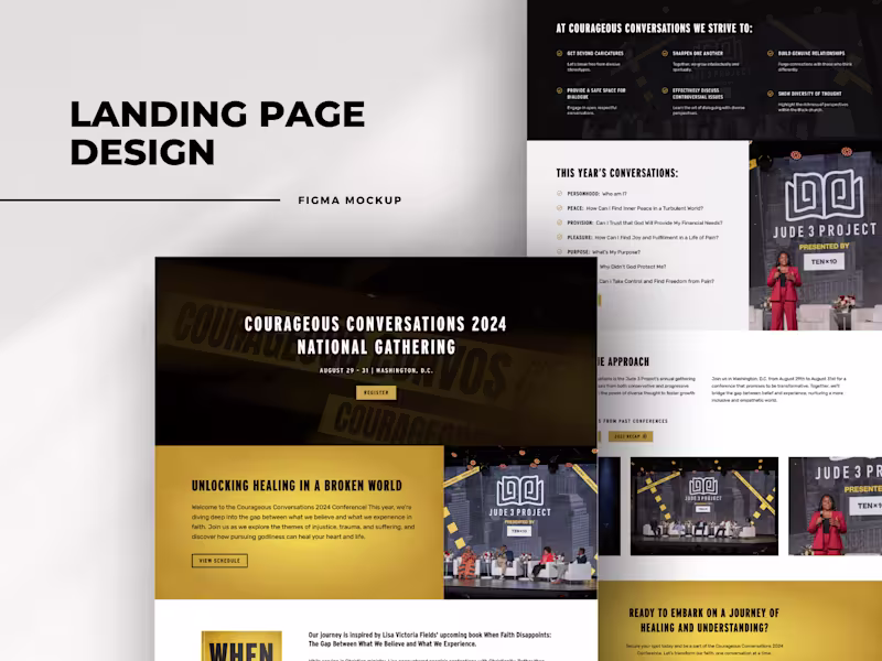 Cover image for Landing Page Design - Courageous Conversations Conference