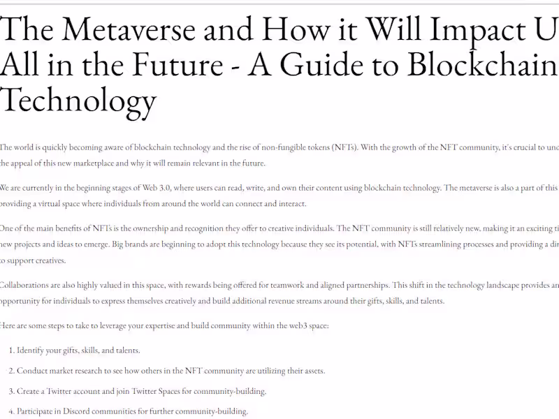 Cover image for NFT-related Copywriter