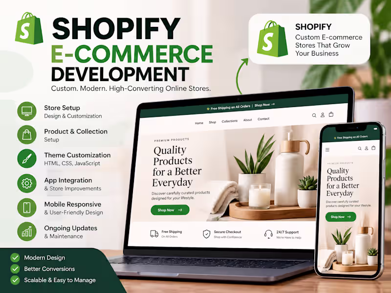 Cover image for Shopify Store Setup, Design & Customization  