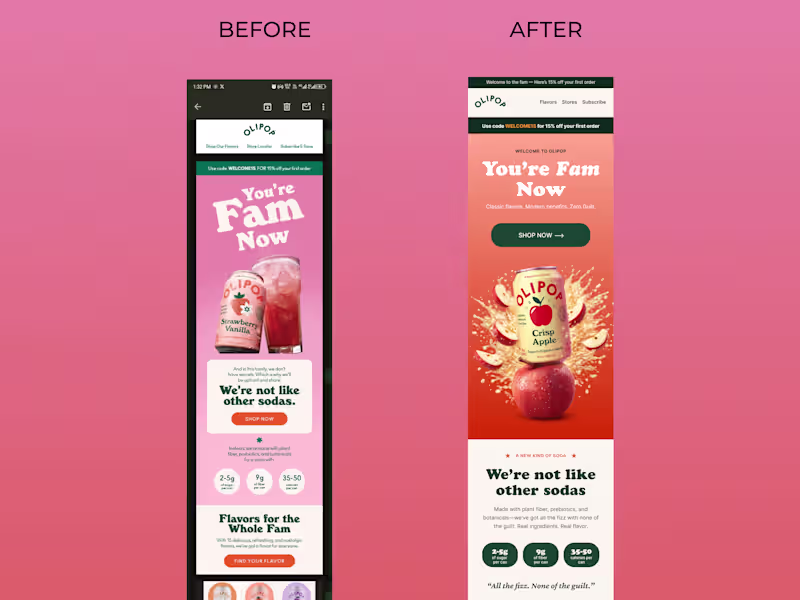 Cover image for I subscribed to OLIPOP's email