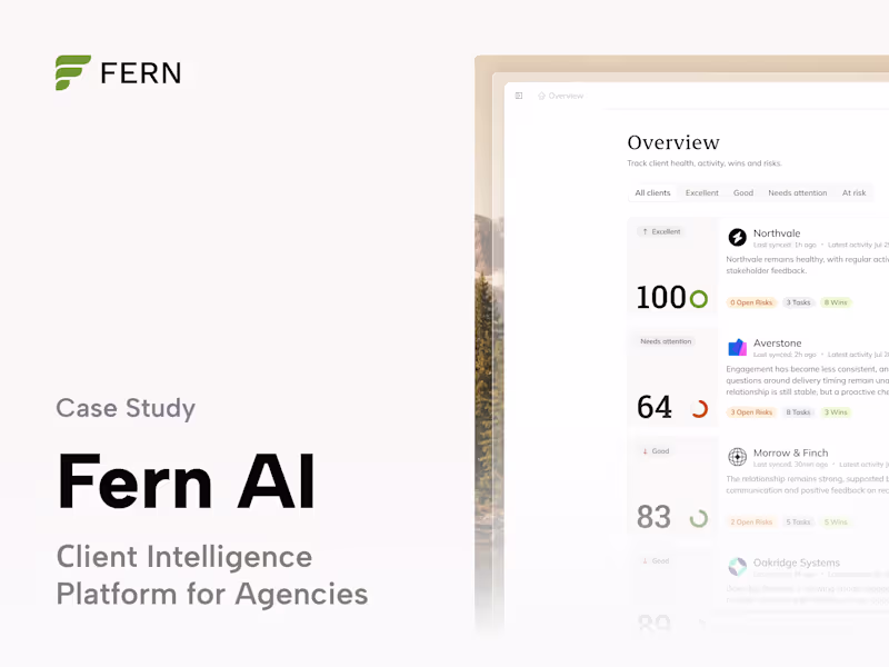 Cover image for Fern - B2B AI Сlient Intelligence Platform for Agencies