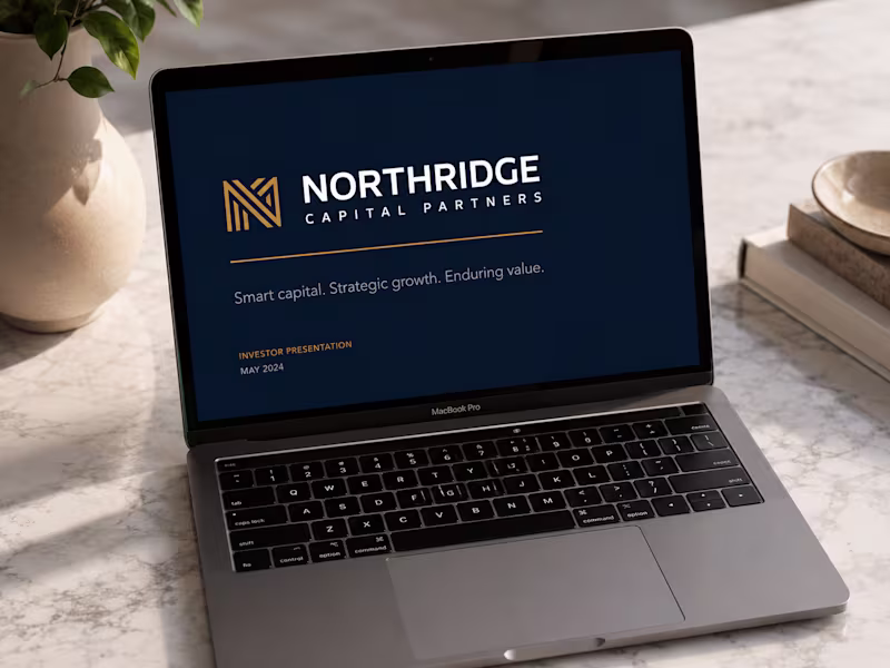 Cover image for Investor Pitch Deck Design — Narrative & Premium Visuals