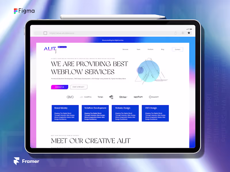 Cover image for Framer website design - Alit Digital