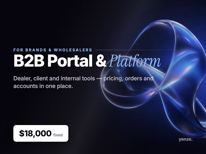 Cover image for B2B portal and platform: dealer, client and internal tools