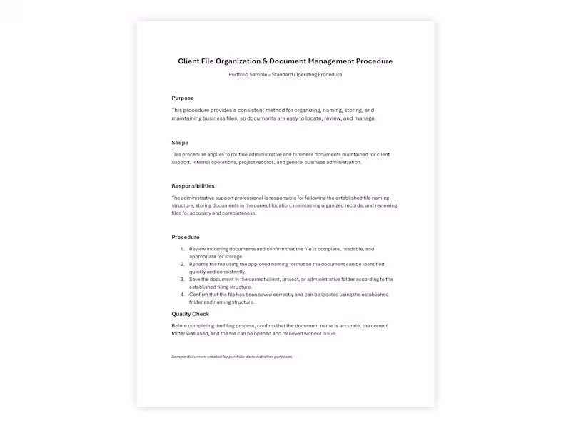 Cover image for Portfolio sample demonstrating a structured