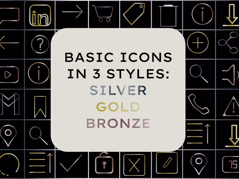 Cover image for Metallic themed icons pack