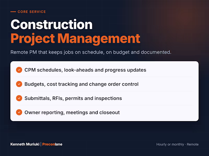 Cover image for Remote Construction Project Management & Coordination