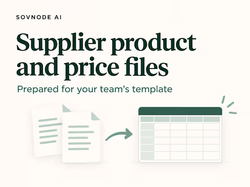 Cover image for Supplier product and price file preparation