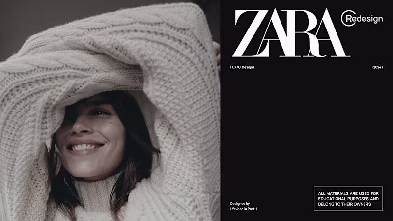 Cover image for WEBSITE | UX/UI | ZARA Redesign | E-commerce