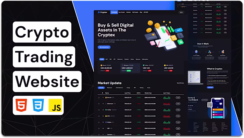 Cover image for Crypto trading platform UI featuring