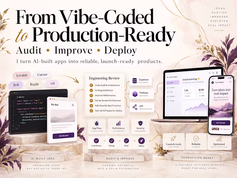 Cover image for Turn Your Vibe-Coded App Into a Production-Ready Product