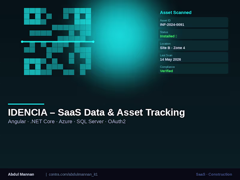 Cover image for IDENCIA – SaaS Data & Asset Tracking Platform