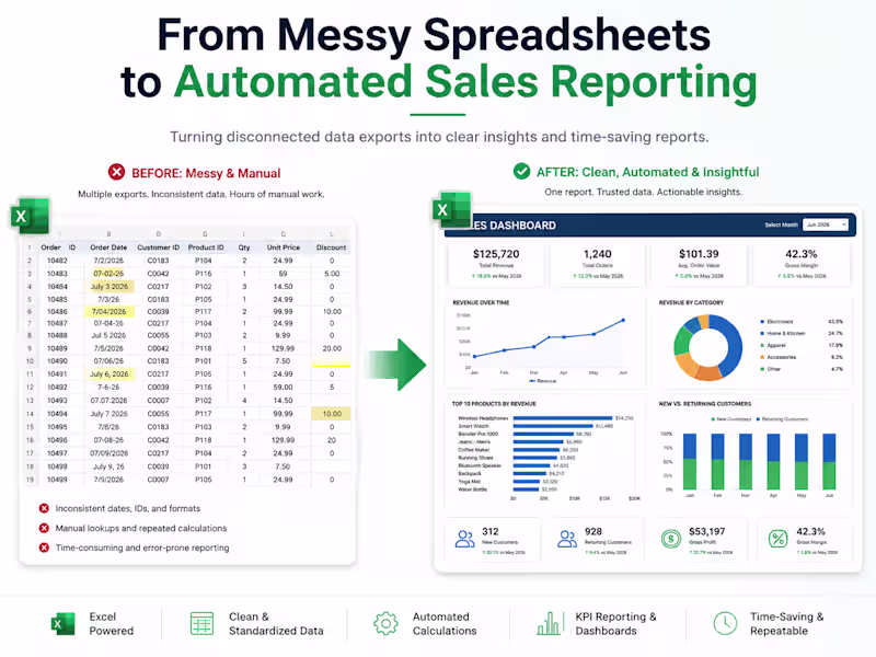 Cover image for From Messy Spreadsheets to Automated Sales Reporting