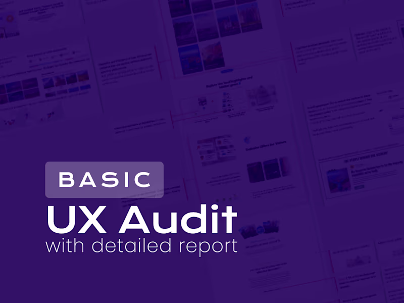 Cover image for Basic UX Audit with Detailed report