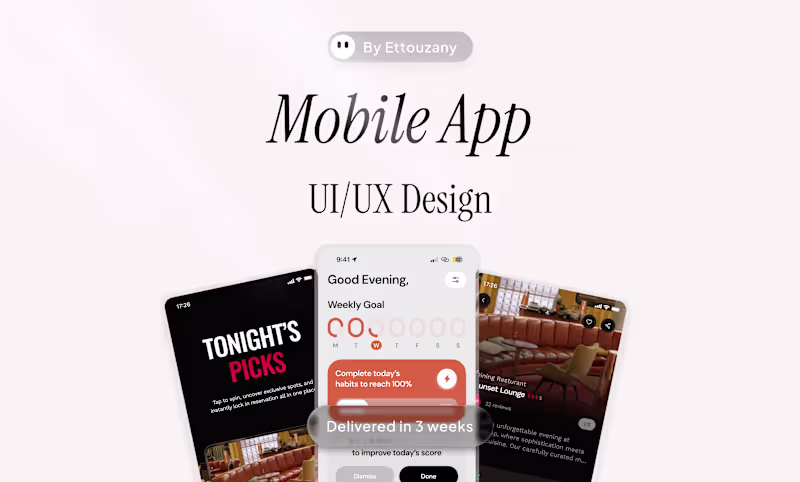 Cover image for Mobile App UI/UX Design
