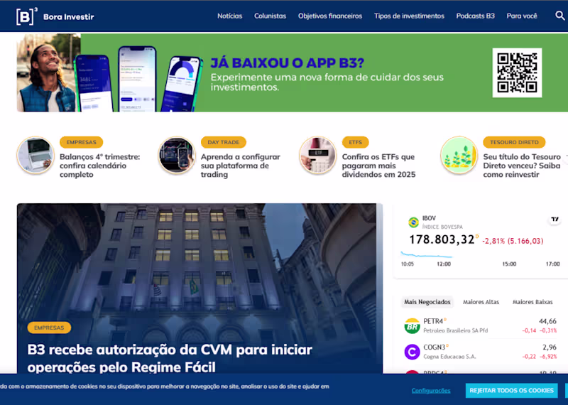 Cover image for WordPress Development: Bora Investir (B3