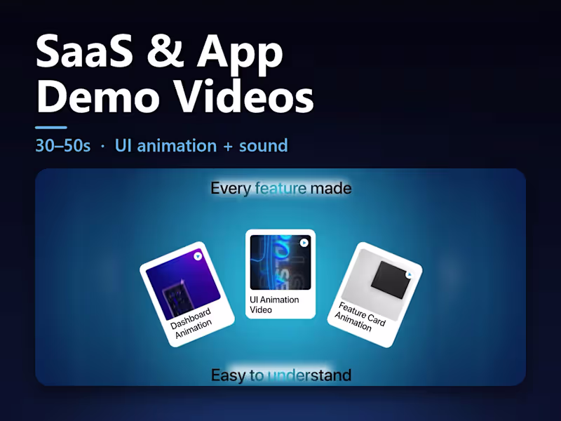 Cover image for SaaS & App Demo Video (30–50s)