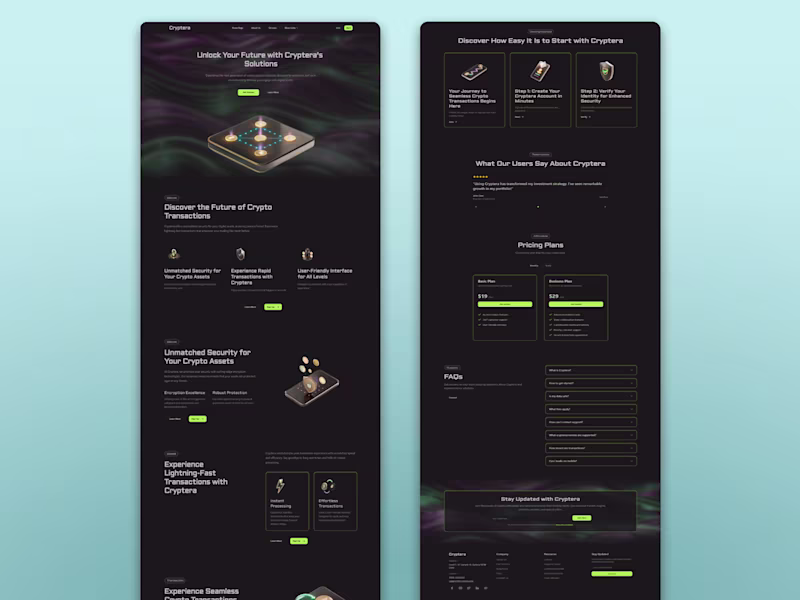 Cover image for Cryptocurrency Solution Landing Page Design