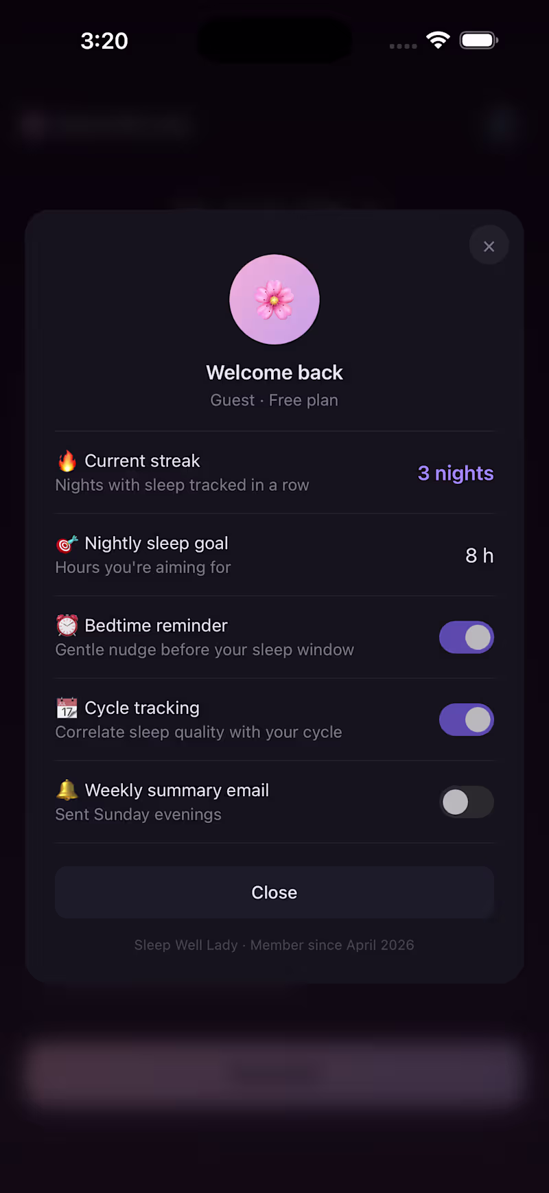 Cover image for Women's Sleep App