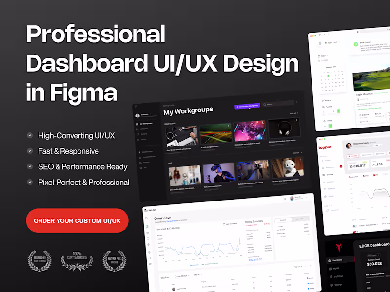 Cover image for Professional Dashboard UI Design for SaaS & Analytics Platforms