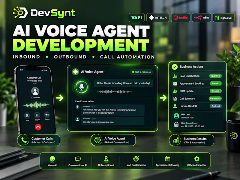 Cover image for AI Voice Agent Development | Inbound, Outbound & Call Automation