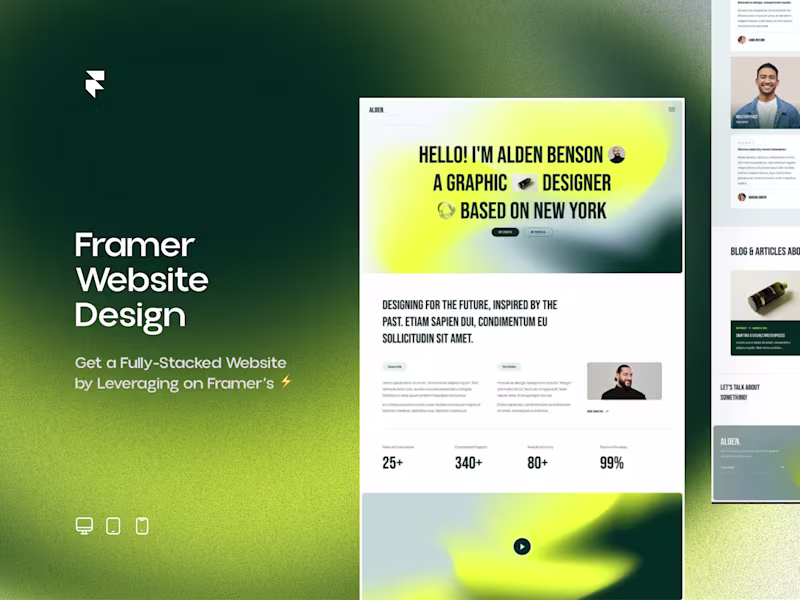 Cover image for I will create your Portfolio Website with Framer