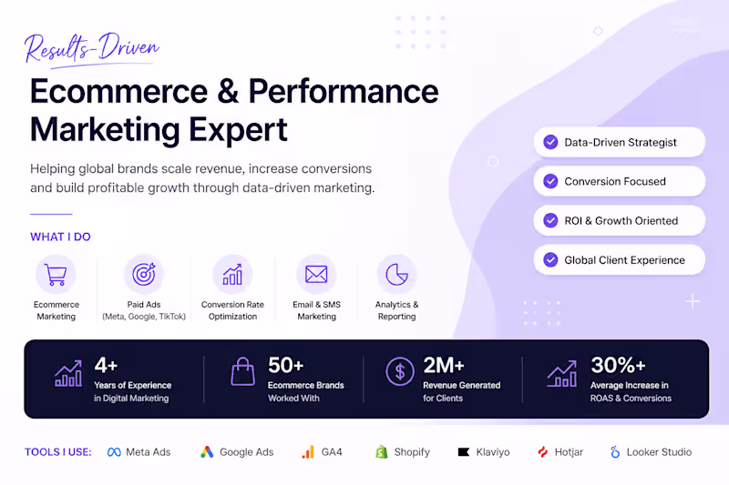 Cover image for Ecommerce & Performance Marketing — Paid Ads, CRO & Growth
