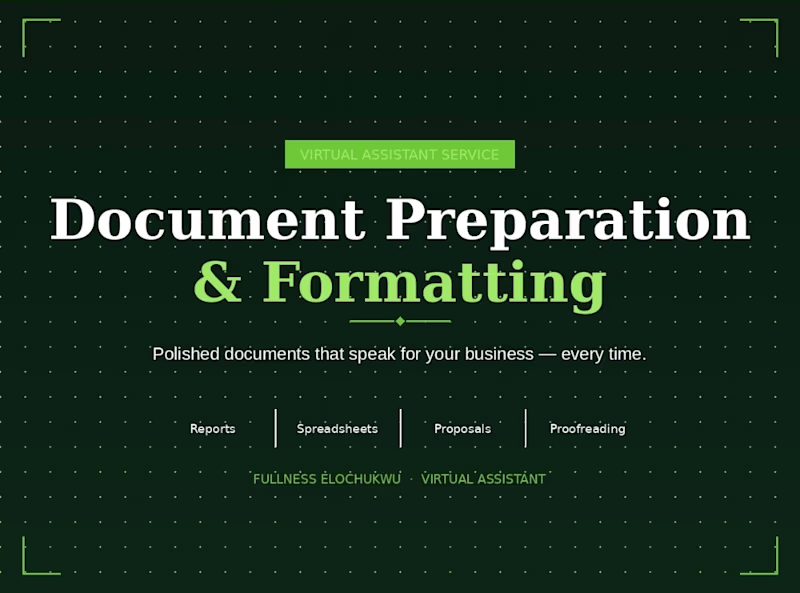 Cover image for Professional Document Preparation & Formatting