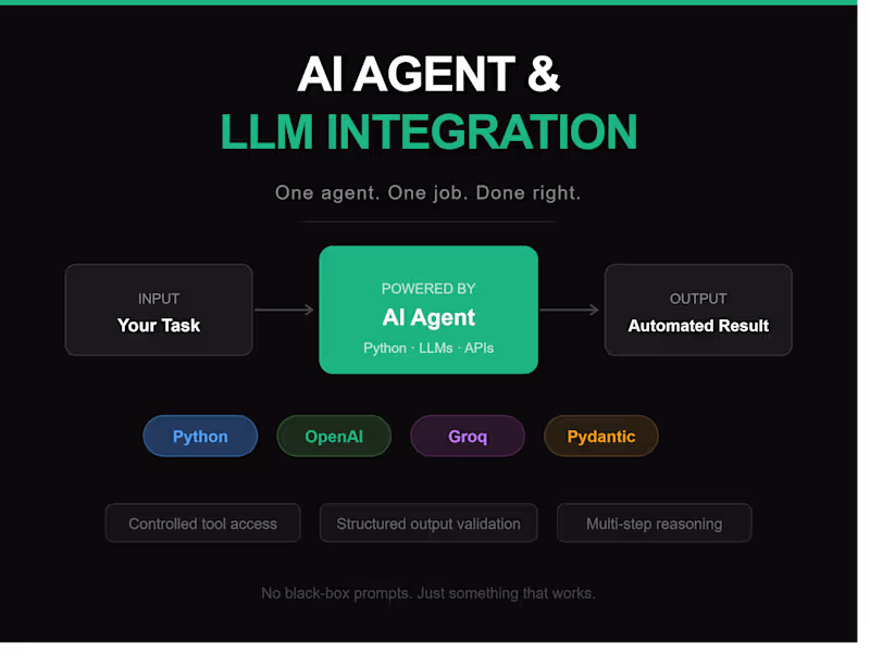 Cover image for AI Agent & LLM Integration