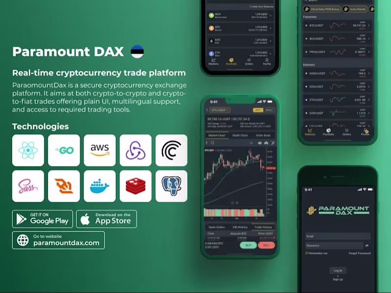 Cover image for ParamountDAX. Cryptocurrency Exchange Platform

Paramount DAX
