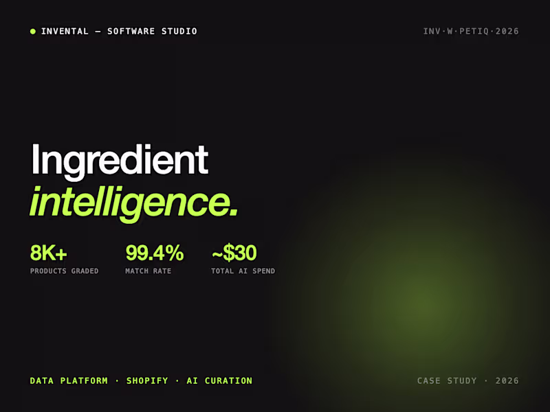 Cover image for Ingredient-intelligence platform + 65KB Shopify widget
