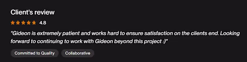 Cover image for This review reflects how I work on every project: with patie...