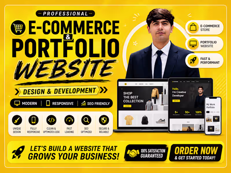 Cover image for Full-Stack E-Commerce and Portfolio Website Development