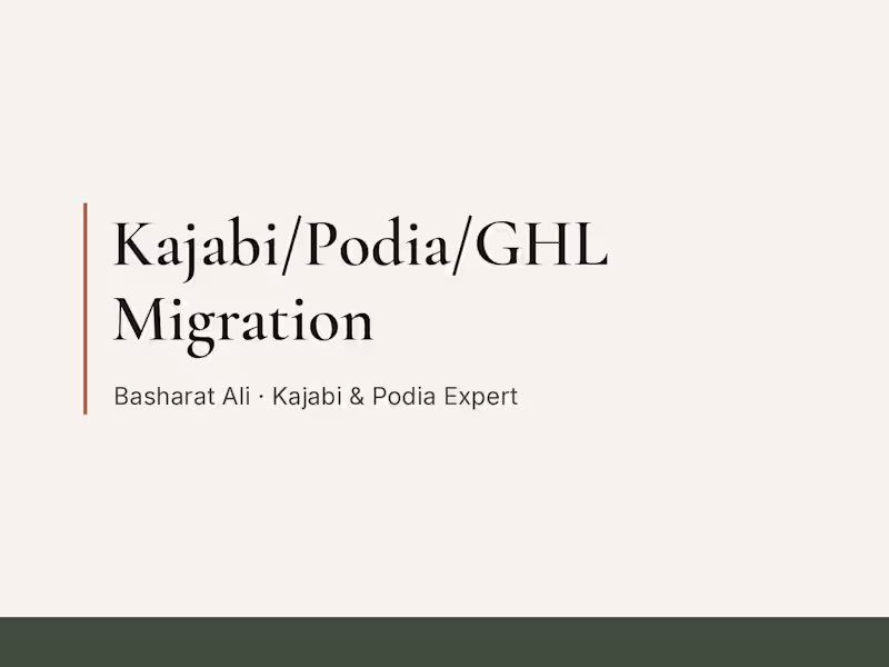 Cover image for Kajabi/Podia/GHL Migration