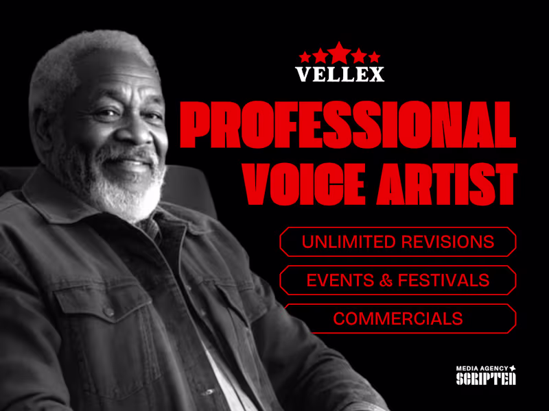 Cover image for Deep Male Voice Over for Events, Commercials, Festival Intros