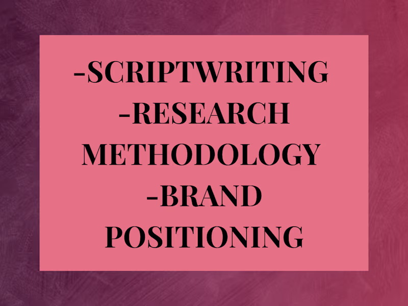 Cover image for Scriptwriting Samples & Research Methodology