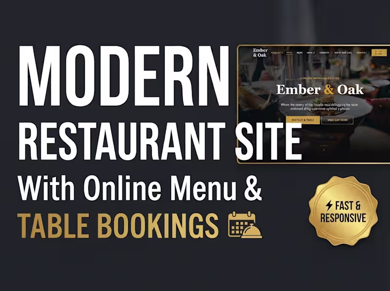 Cover image for I will build a modern restaurant website.