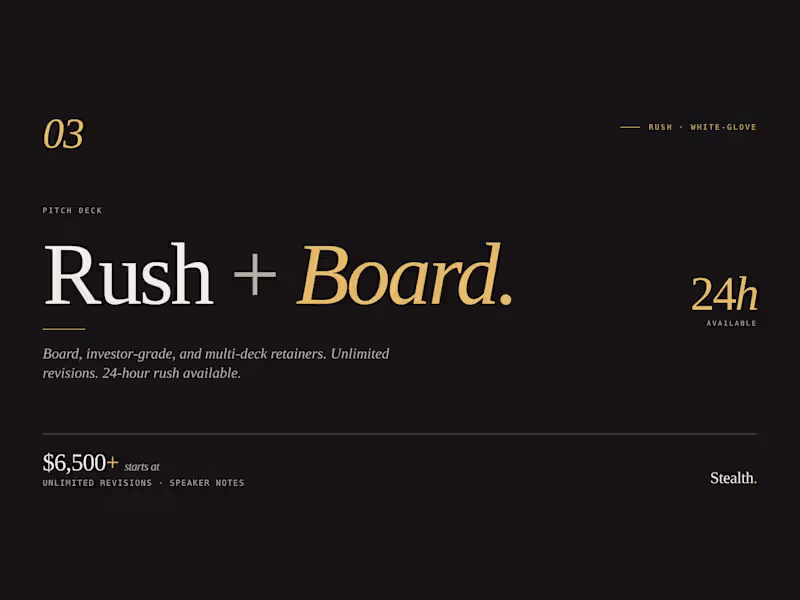 Cover image for Pitch Deck · Rush + Board